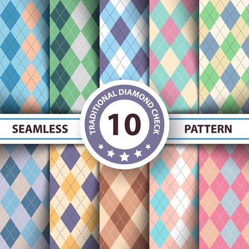 Seamless argyle plaid blue pattern. Diamond check - idea for your print. vector