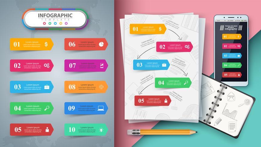 Infografía de negocios. Maqueta para tu idea. vector