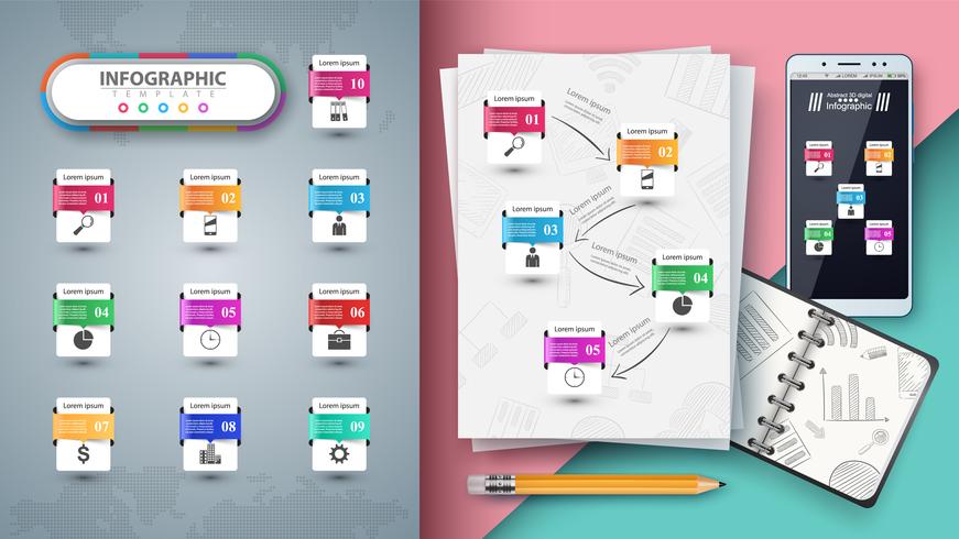 Infografía de negocios. Maqueta para tu idea. vector