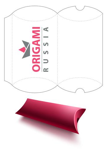 Caja de papel origami. Vamos a jugar. vector