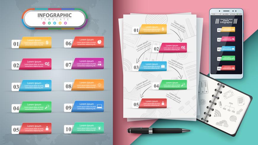 Infografía de negocios. Maqueta para tu idea. vector