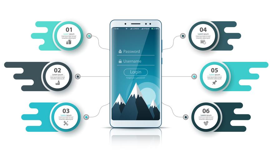 Infografía de negocios Smartfone. Gráfico de negocios vector