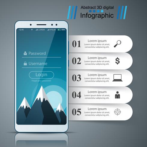 User interface, smartphone tablet icon. Business infographic. vector