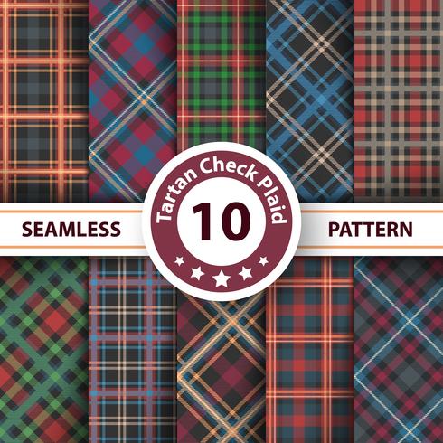 Classic tartan, Merry Christmas check plaid seamless patterns. vector