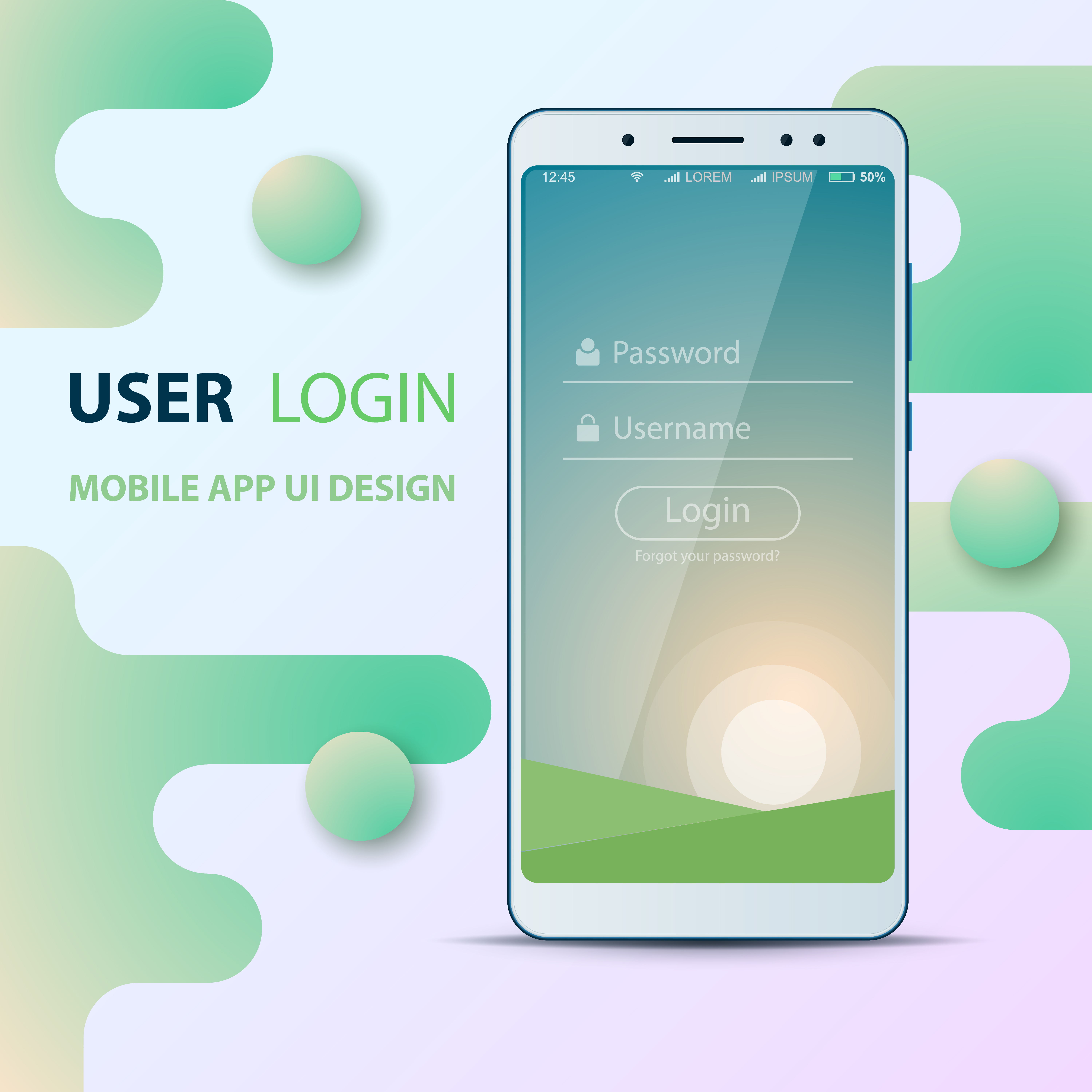 Download User Interface design. Smartphone icon. Login and password ...