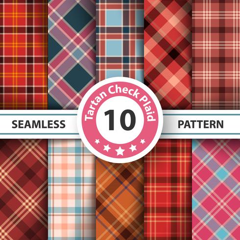 Classic tartan, Picnic tablecloth, Gingham, Buffalo, Lamberjack, Merry Christmas check plaid seamless patterns. vector