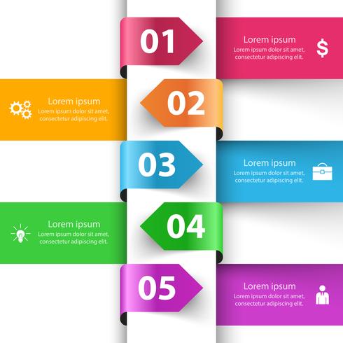 Ejemplo del vector del estilo de la papiroflexia de Infographics del negocio.