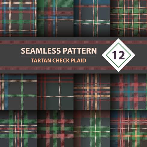 Classic tartan, Merry Christmas seamless patterns. vector