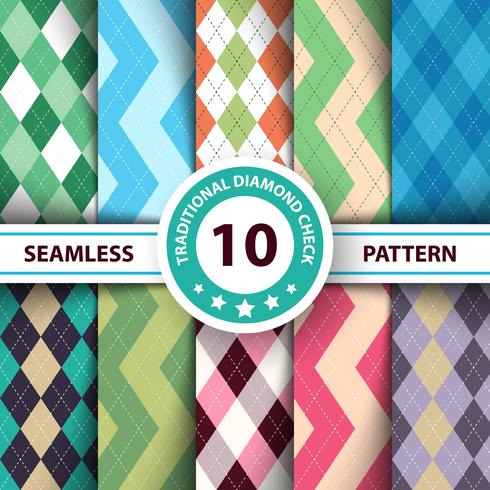 Seamless argyle plaid blue pattern. Diamond check - idea for your print. vector