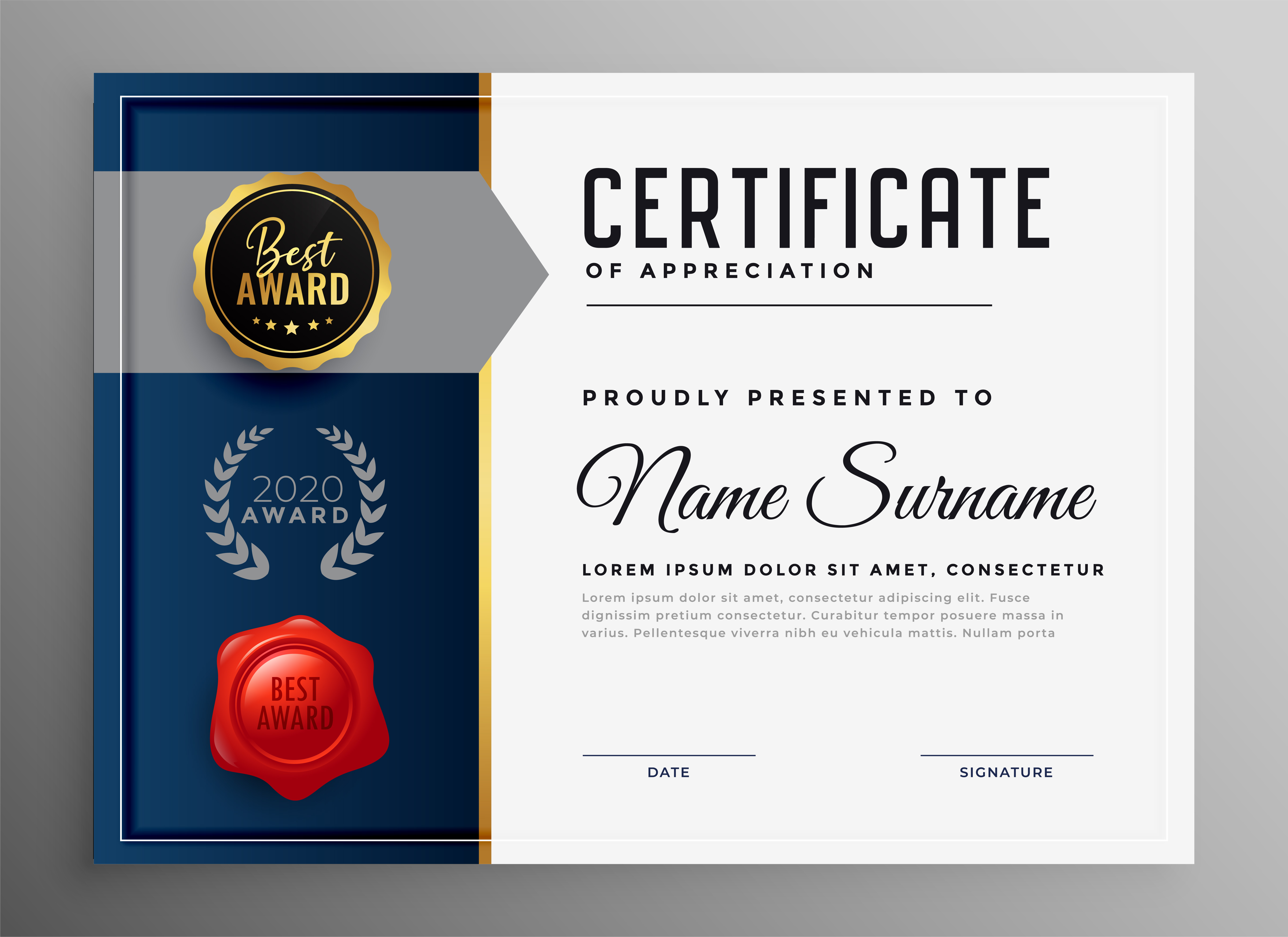 Recognition Certificate Template