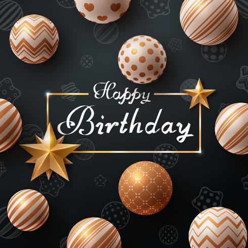 Happy birthday. Beautiful dark template. vector