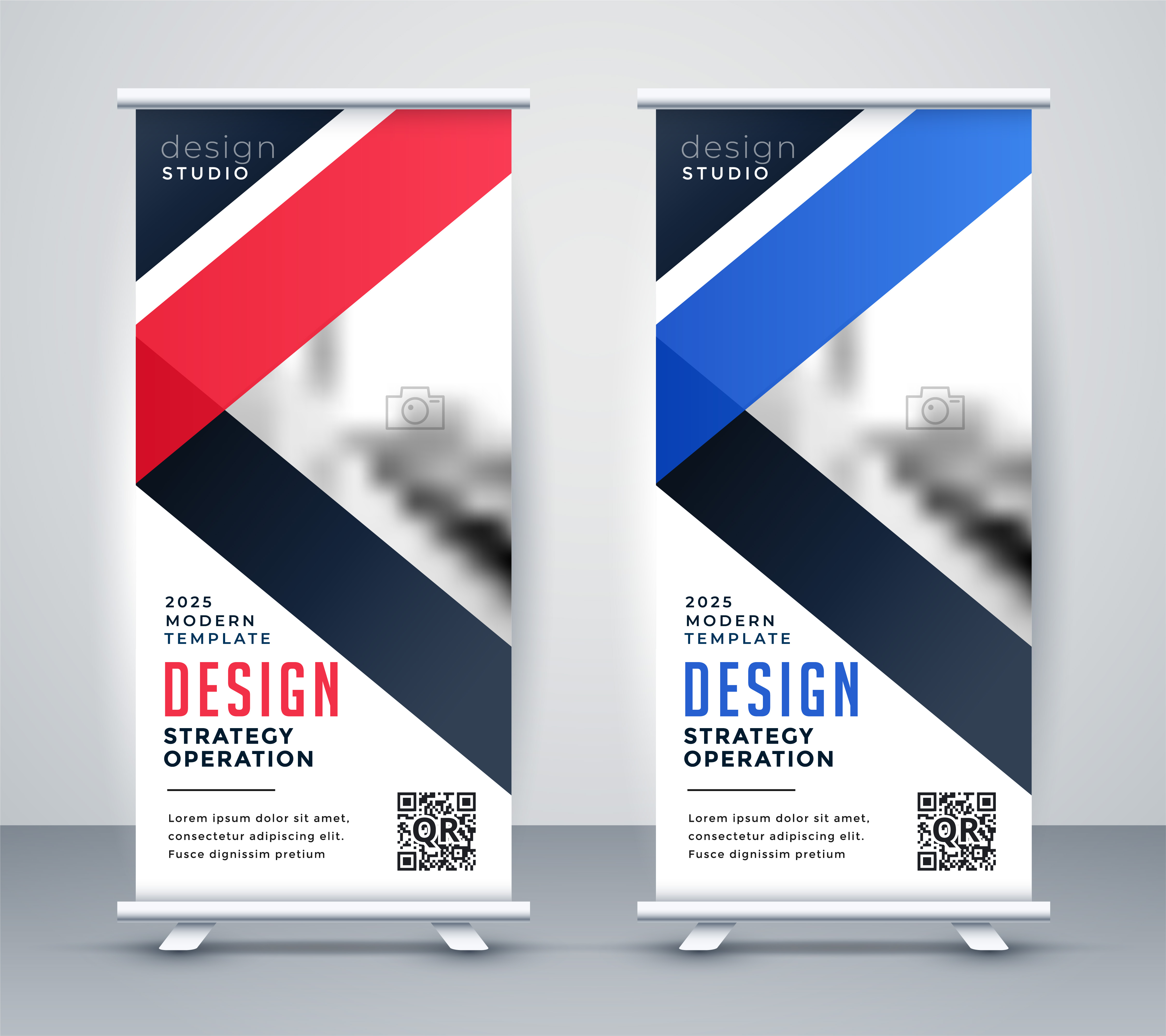 Rollup Banner Presentation Template Set Download Free Vector Art 