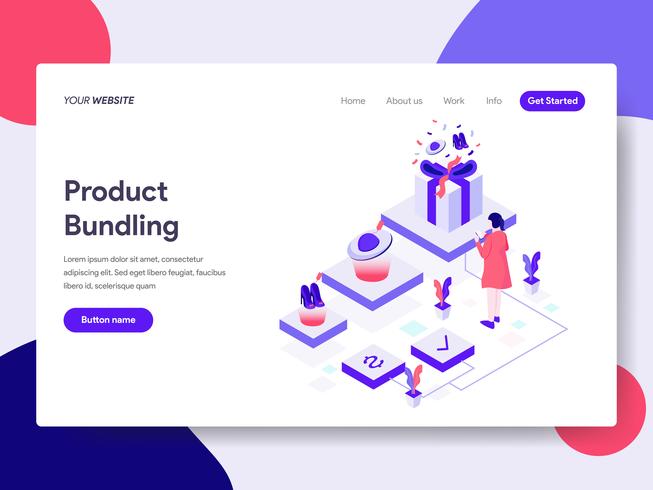Landing page template of Product Bundling Illustration Concept. Isometric flat design concept of web page design for website and mobile website.Vector illustration vector
