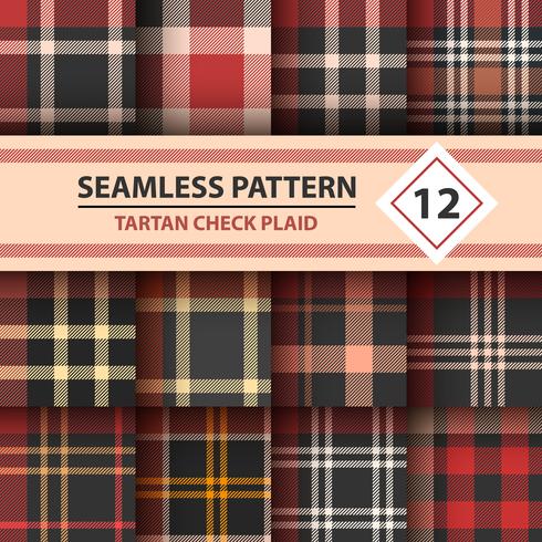 Classic tartan, Merry Christmas check plaid seamless patterns. vector