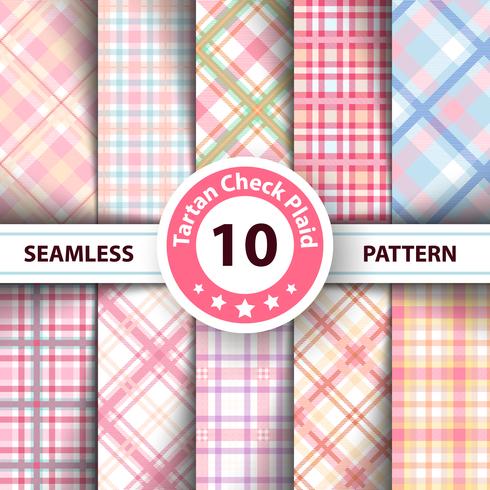 Classic tartan, Merry Christmas check plaid seamless patterns. vector