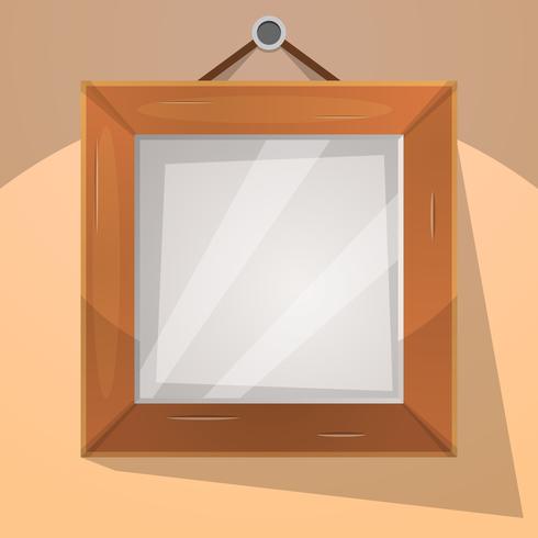 Cartoon wood frame illustration vector