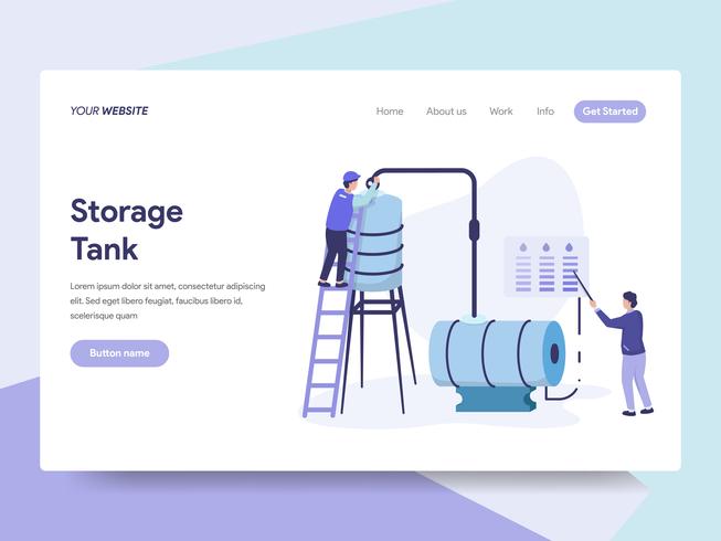 Landing page template of Oil Storage Tank Illustration Concept. Isometric flat design concept of web page design for website and mobile website.Vector illustration vector