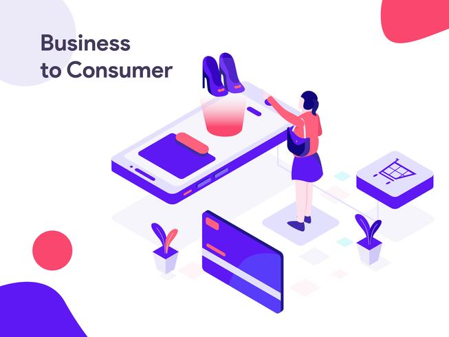  Business to Consumer Isometric Illustration. Modern flat design style for website and mobile website.Vector illustration vector