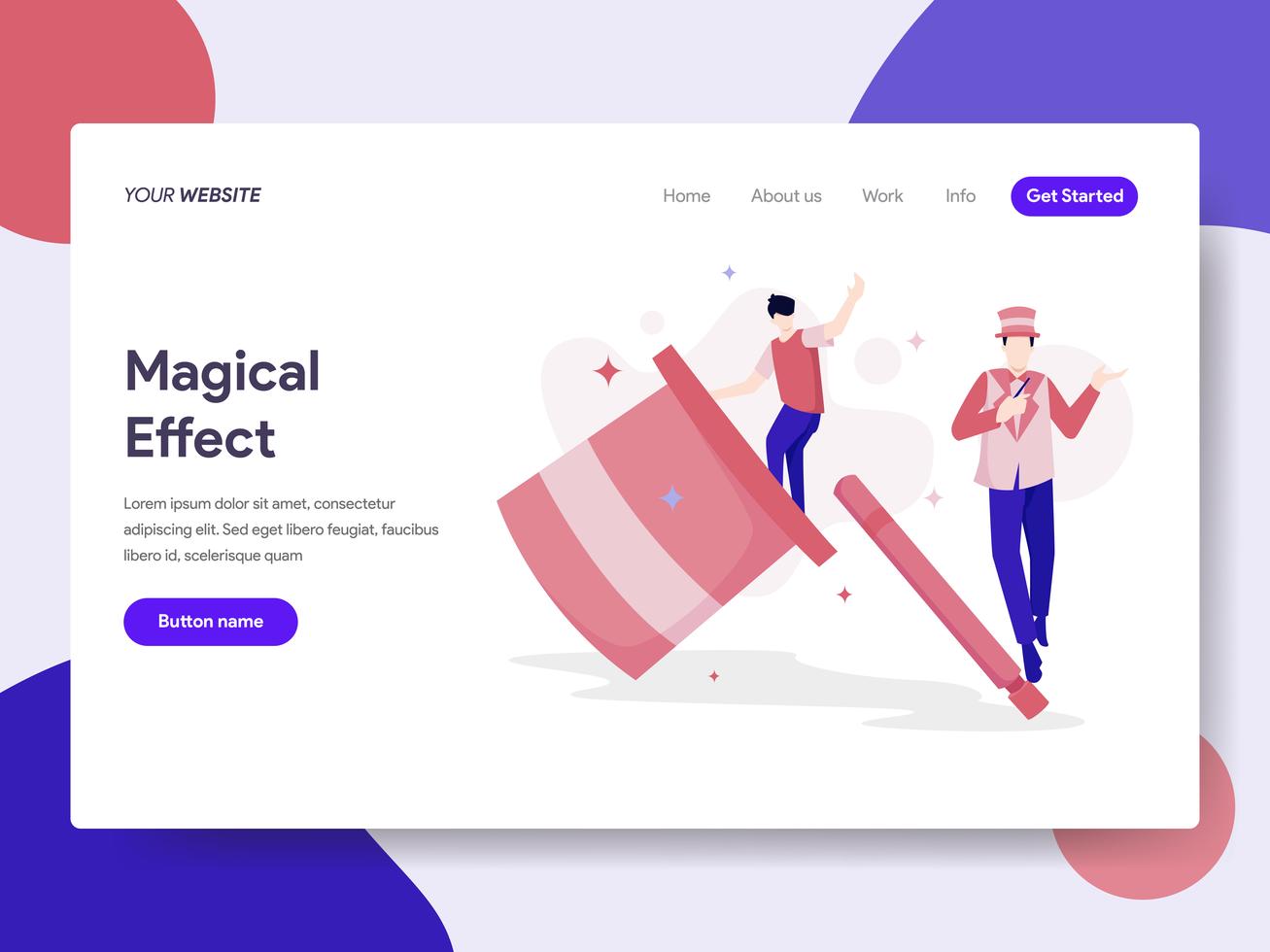 Landing page template of Magical Effect Illustration Concept. Isometric flat design concept of web page design for website and mobile website.Vector illustration vector