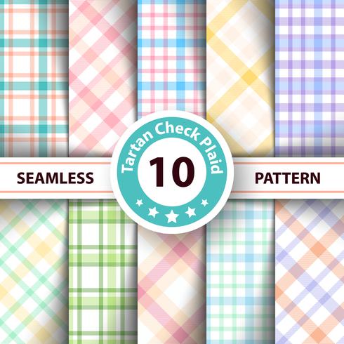 Classic tartan, Picnic tablecloth, Gingham, Buffalo, Lamberjack, Merry Christmas check plaid seamless patterns. vector