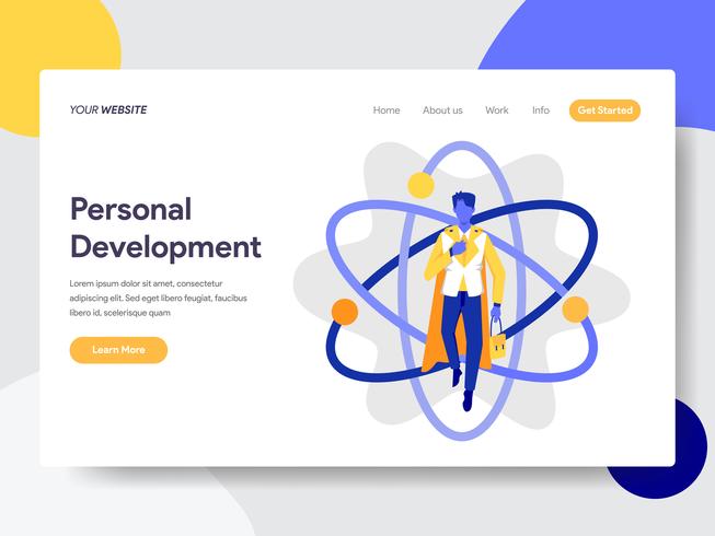 Landing page template of Personal Development Illustration Concept. Flat design concept of web page design for website and mobile website.Vector illustration vector