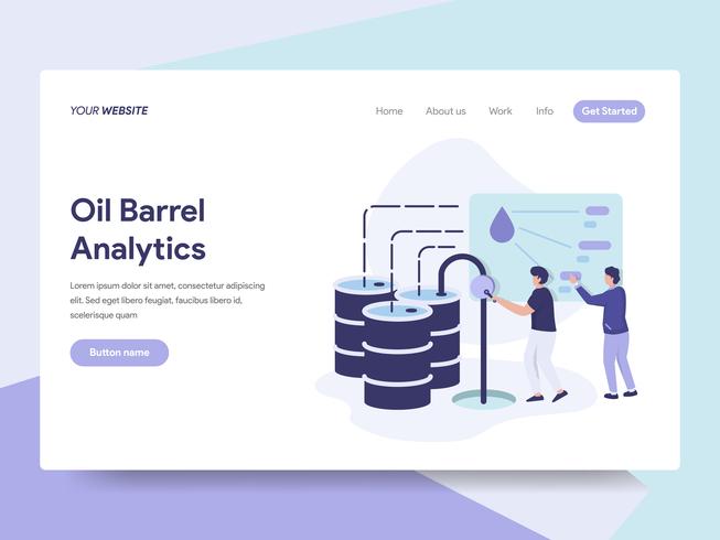 Landing page template of Oil Barrel Price Illustration Concept. Isometric flat design concept of web page design for website and mobile website.Vector illustration vector