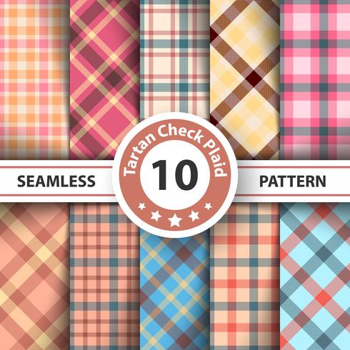 Classic tartan, Picnic tablecloth, Gingham, Buffalo, Lamberjack, Merry Christmas check plaid seamless patterns. vector