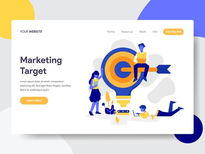 Landing page template of Marketing Target Illustration Concept. Flat design concept of web page design for website and mobile website.Vector illustration vector