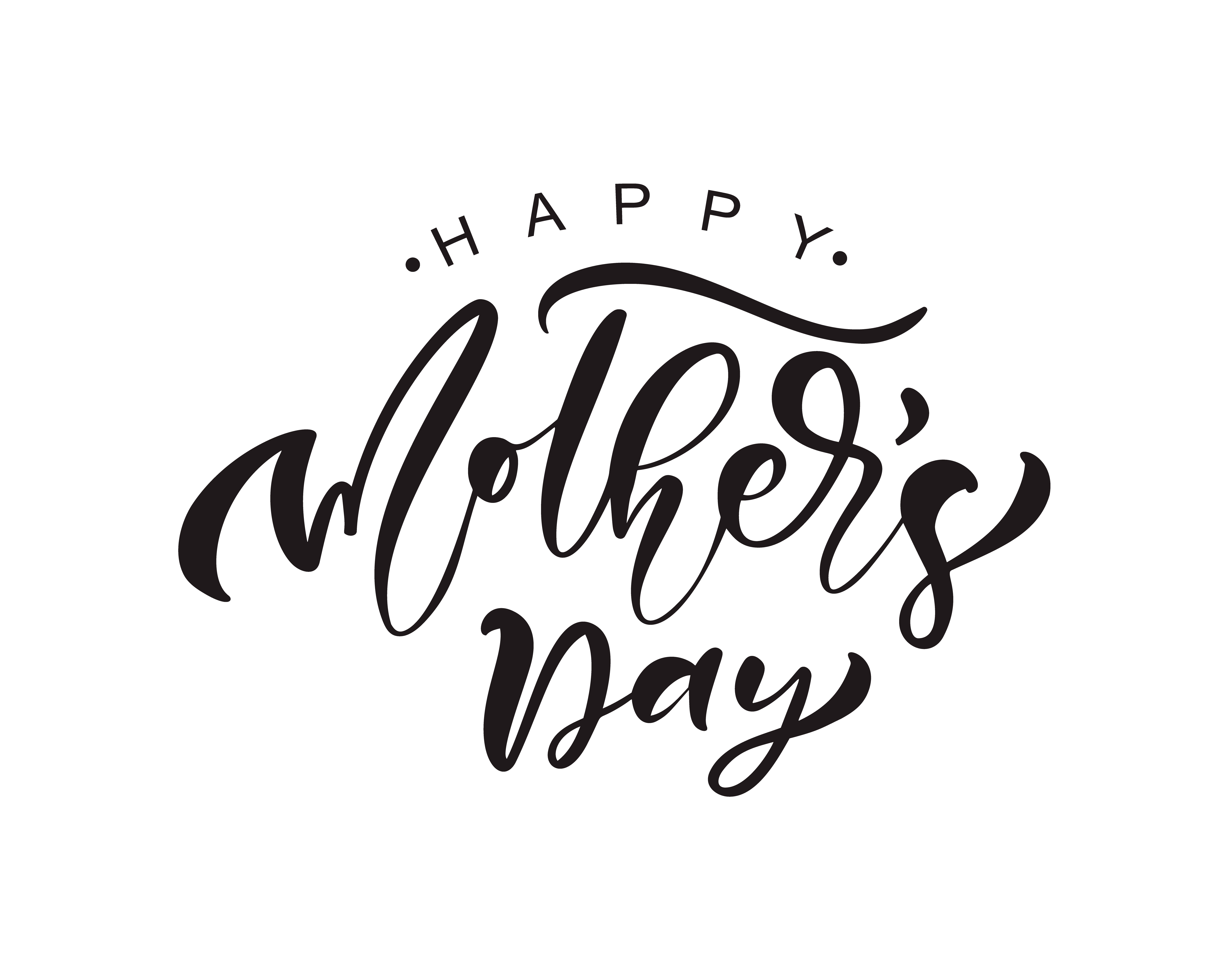 Download Happy Mother's Day lettering black vector calligraphy text ...