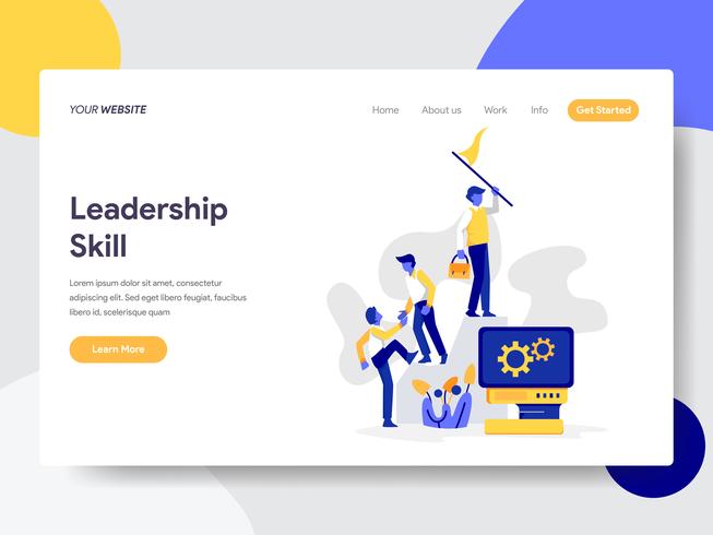 Landing page template of Leadership Skill Illustration Concept. Flat design concept of web page design for website and mobile website.Vector illustration vector