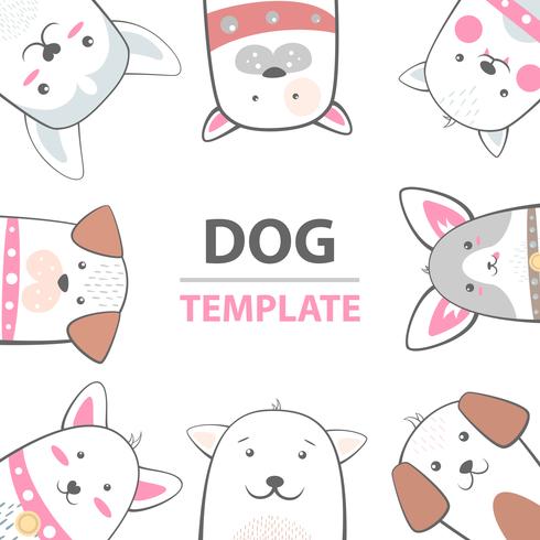 Cartoon dog characters. Animals template. vector