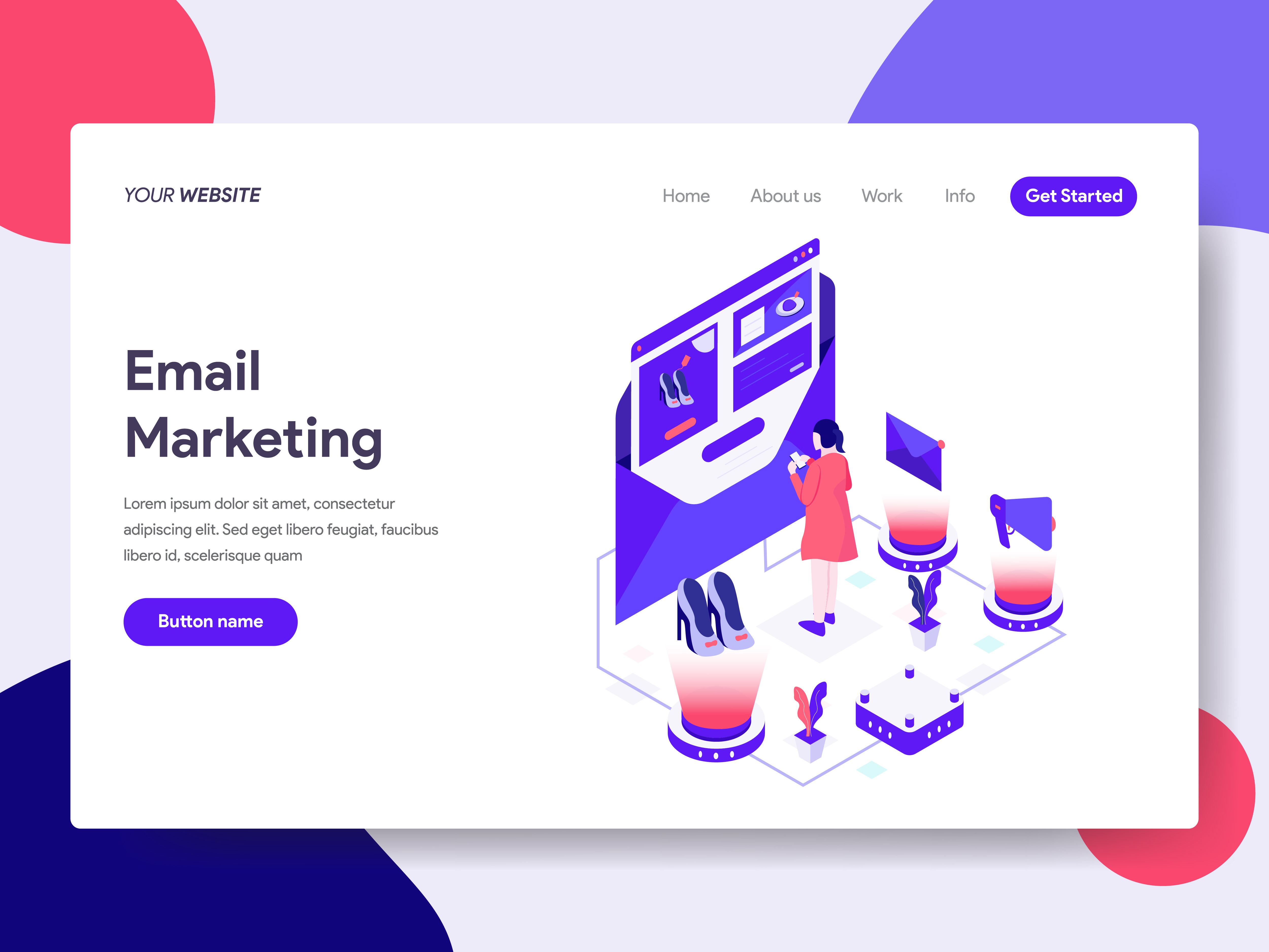 Landing page template of Email Marketing Illustration Concept ...
