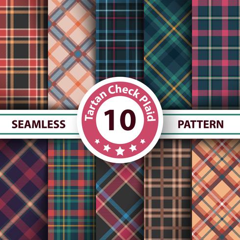 Classic tartan, Merry Christmas check plaid seamless patterns. vector