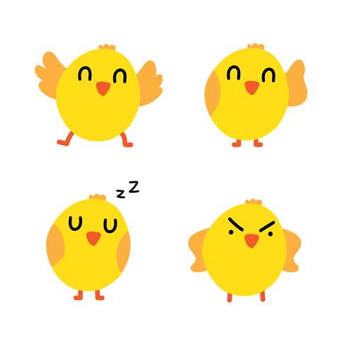 chick character design vector