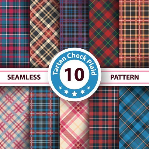 Classic tartan, Merry Christmas check plaid seamless patterns. vector