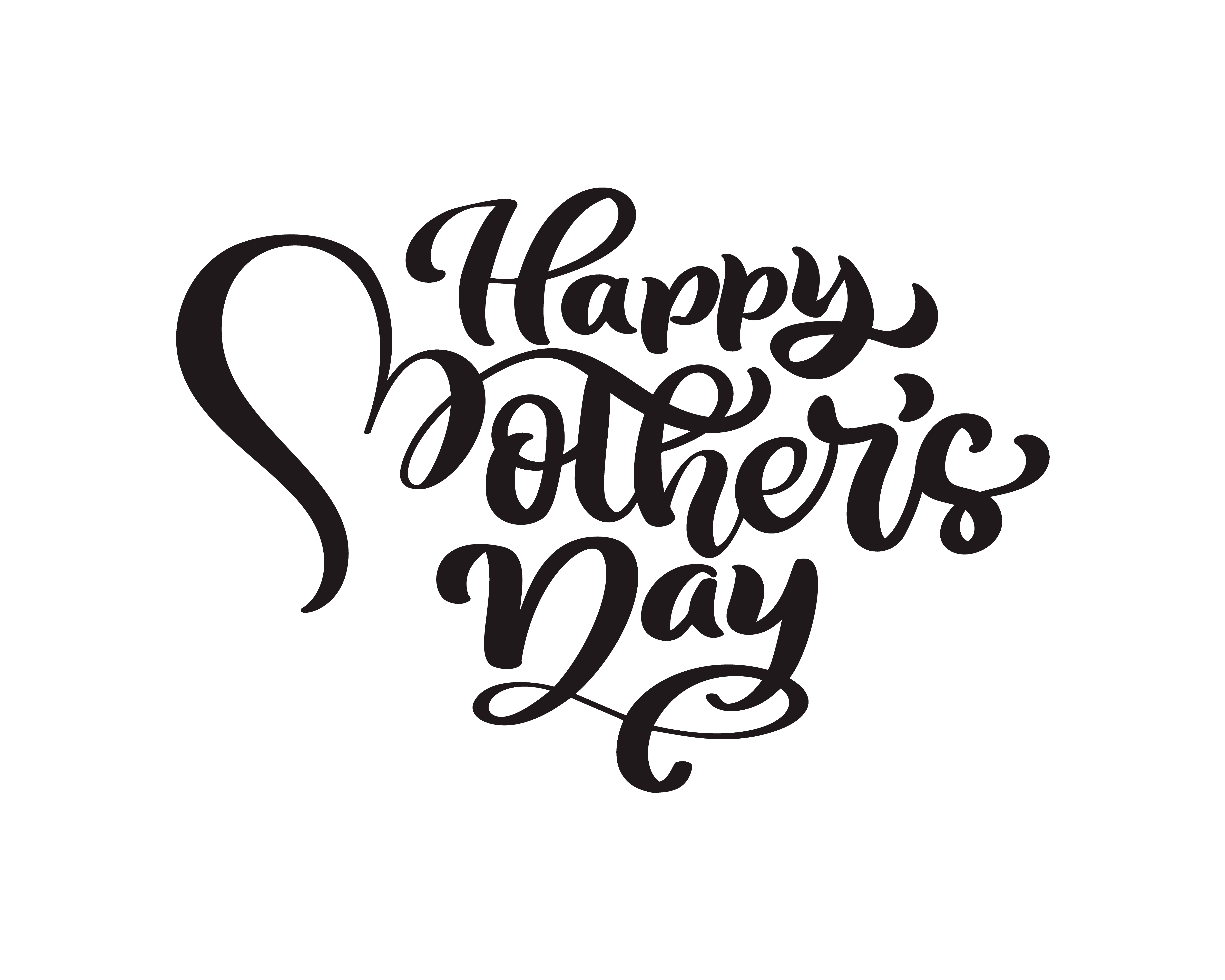 Download Happy Mother's Day handwritten lettering black vector ...