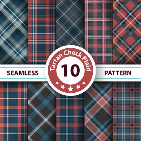 Classic tartan, Merry Christmas check plaid seamless patterns. vector