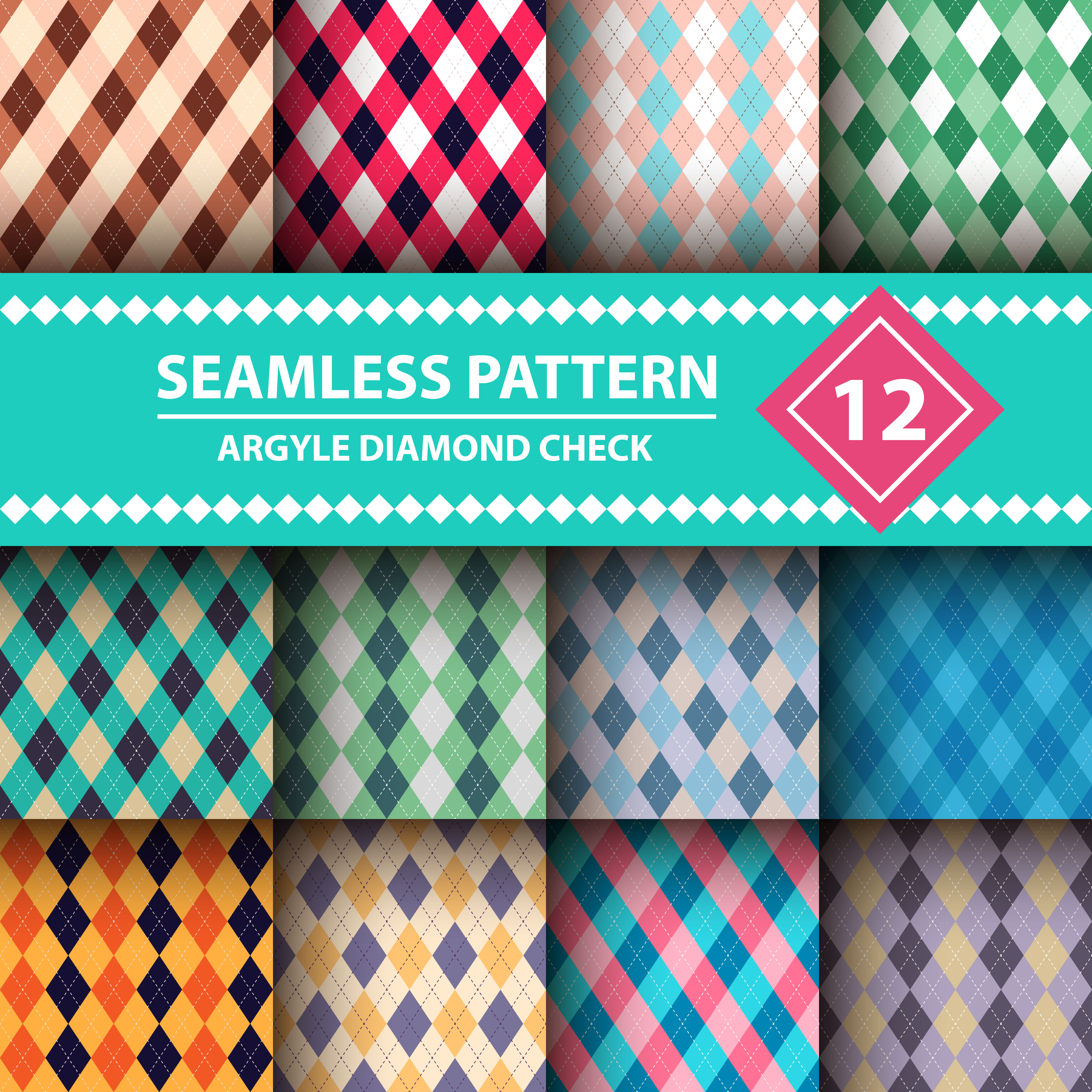 Seamless argyle plaid blue pattern. Diamond check idea for your print