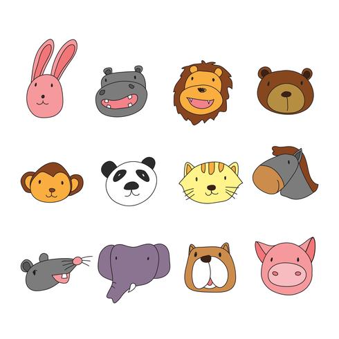 animals head character design vector