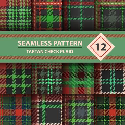 Classic tartan, Merry Christmas check plaid seamless patterns. vector