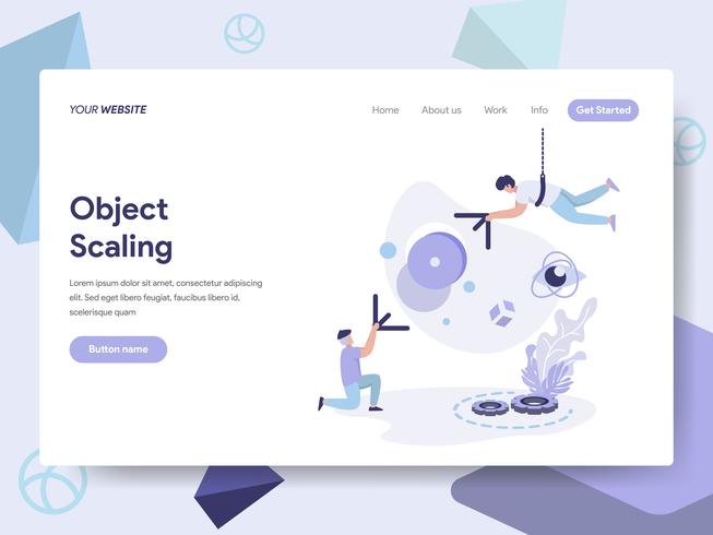 Landing page template of 3d Scale modification Illustration Concept. Isometric flat design concept of web page design for website and mobile website.Vector illustration vector