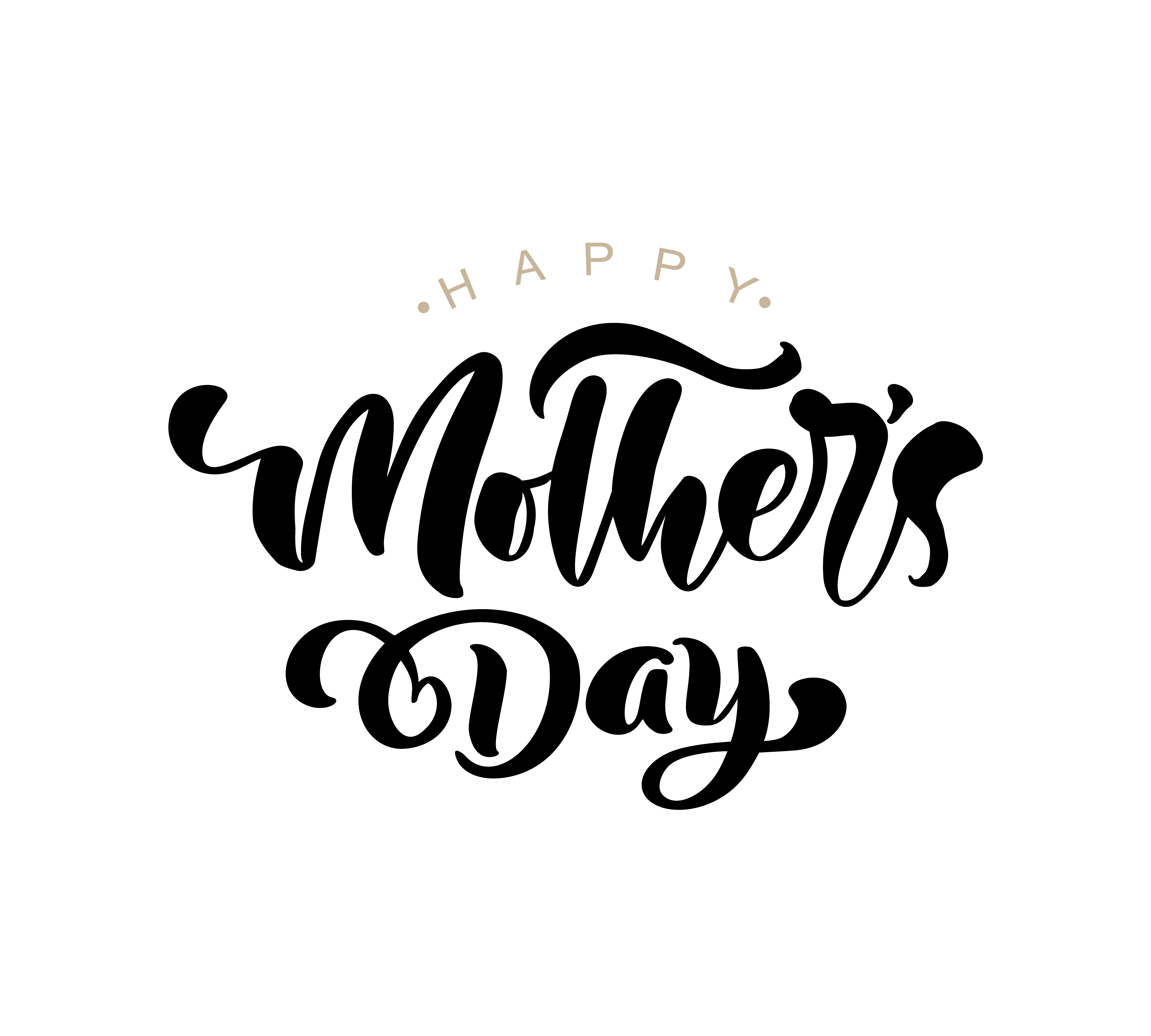 Happy Mother's Day lettering black vector calligraphy text ...