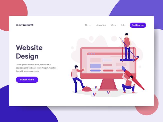 Landing page template of Website Design Illustration Concept. Isometric flat design concept of web page design for website and mobile website.Vector illustration vector