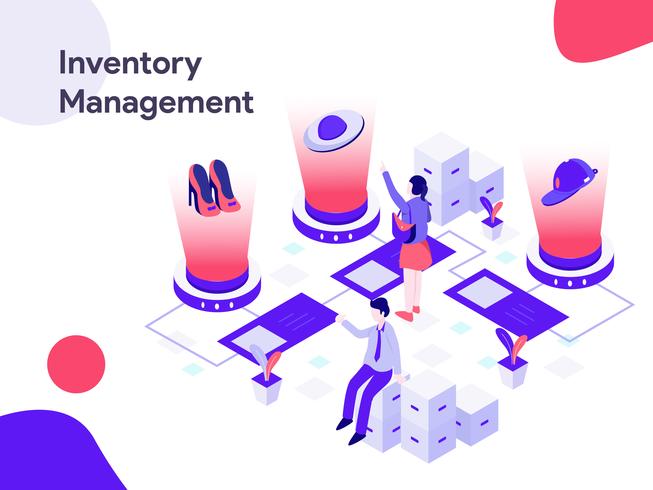 Inventory Management Isometric Illustration. Modern flat design style for website and mobile website.Vector illustration vector