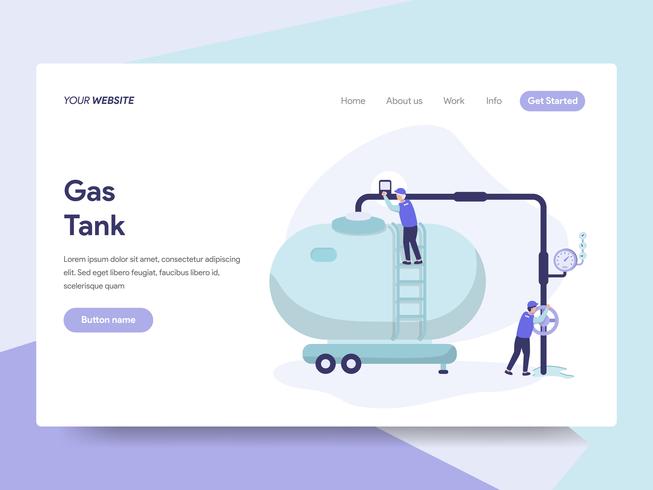 Landing page template of Gas Tank Illustration Concept. Isometric flat design concept of web page design for website and mobile website.Vector illustration vector