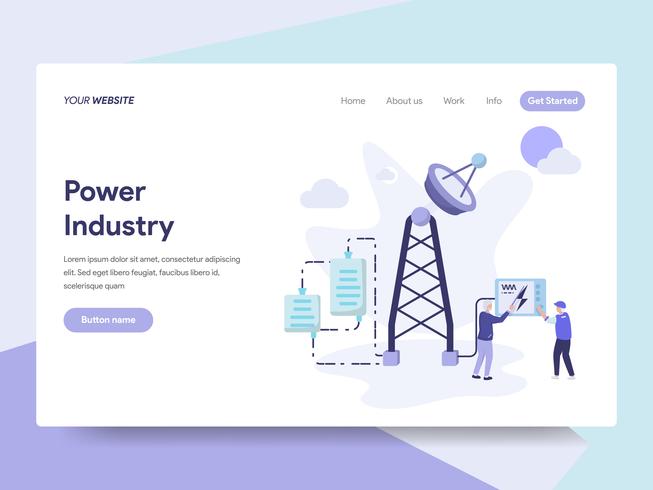 Landing page template of Power Industry Illustration Concept. Isometric flat design concept of web page design for website and mobile website.Vector illustration vector