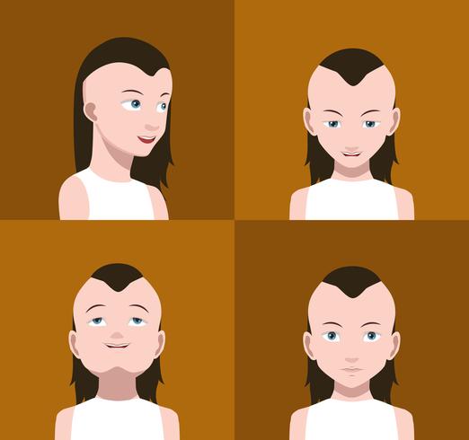 Conjunto de coloridos avatares de personajes. vector