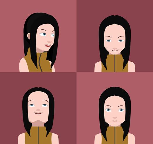 Conjunto de coloridos avatares de personajes. vector