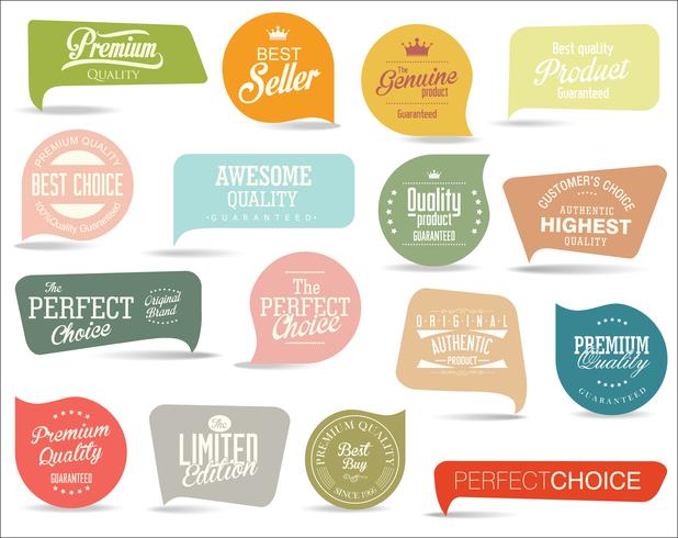 Modern badges stickers and labels collection vector