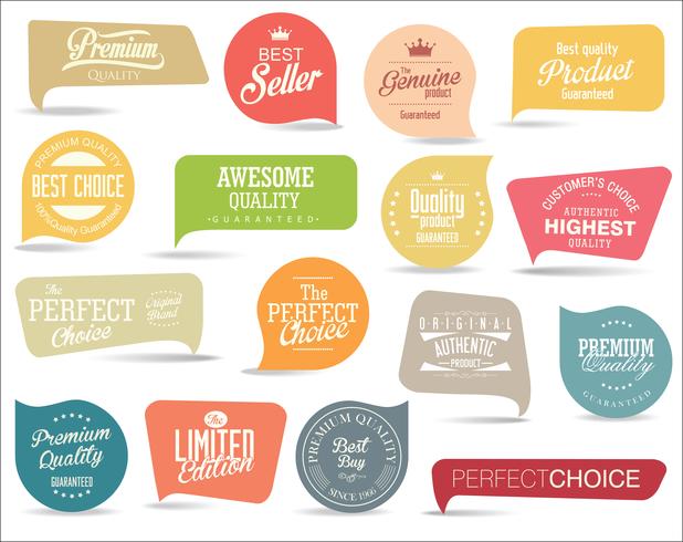 Modern badges stickers and labels collection vector